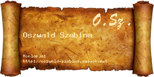 Oszwald Szabina névjegykártya